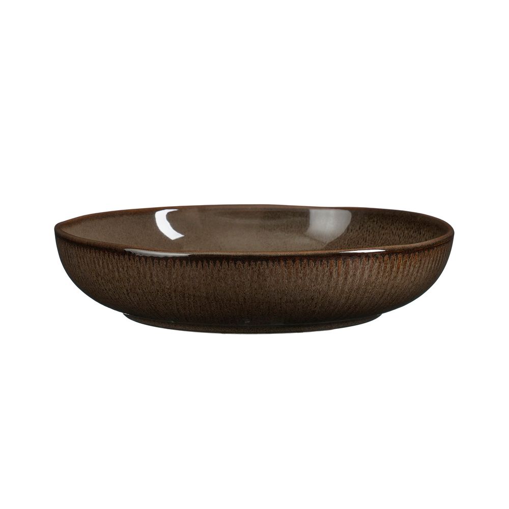 Assiette de table Pasta, coloris marron - D.21,5xH.4,5cm
