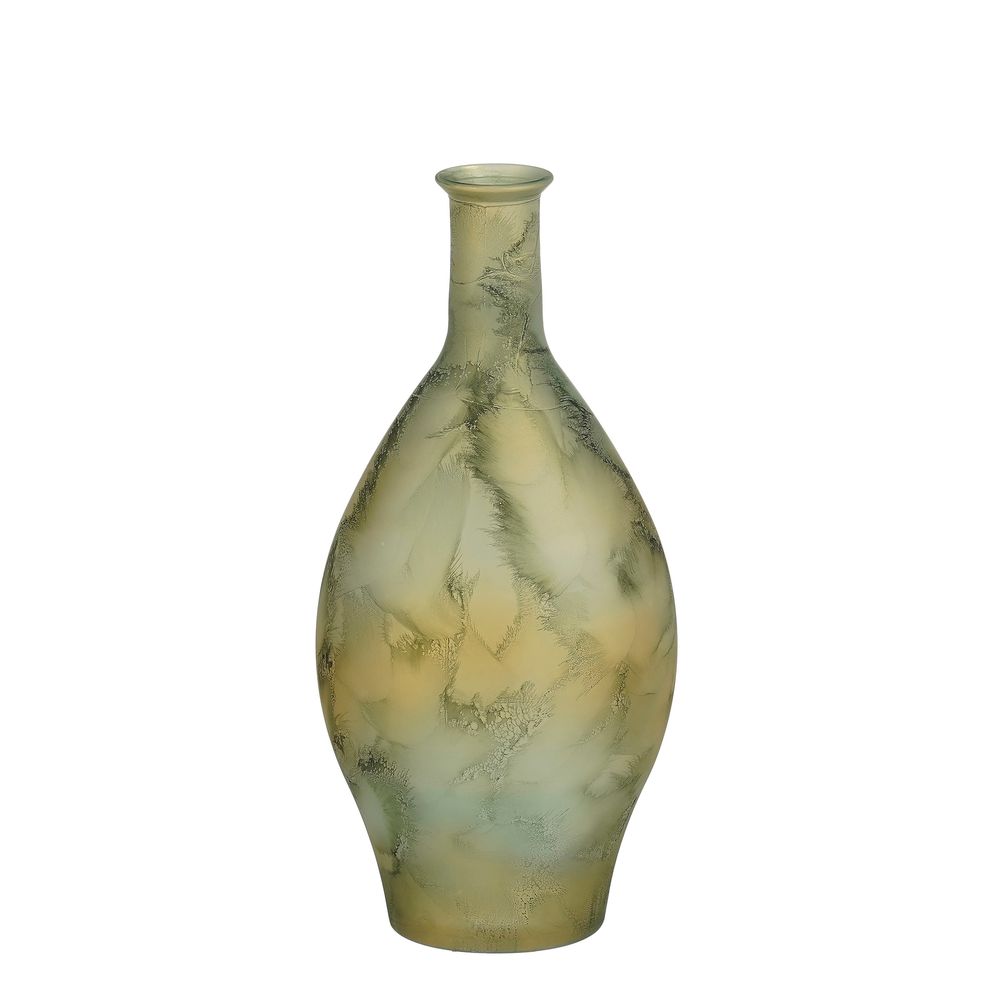 Vase 'Canea' en verre recyclé, coloris vert - H.60xD.28cm