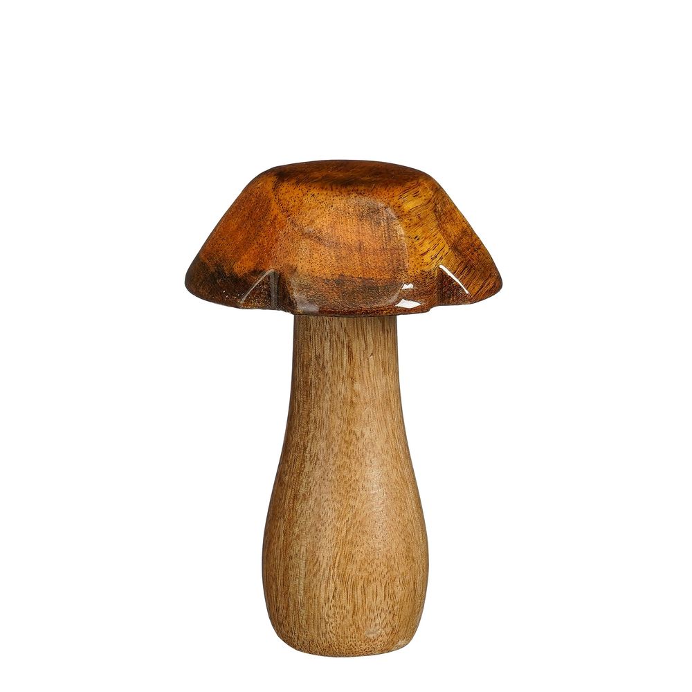 Champignon, décoration coloris jaune FSC 100% -H.13xD.9cm