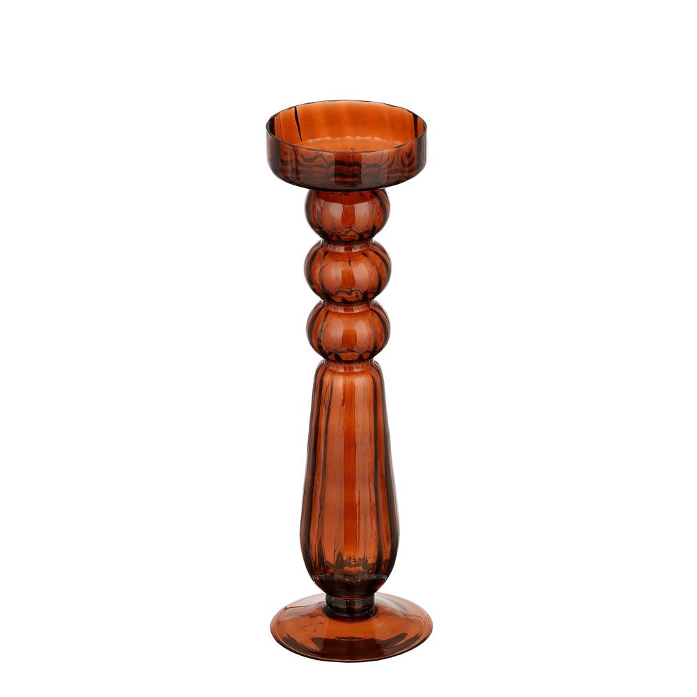 Bougeoir Rivka, coloris marron - H.30xD.10cm