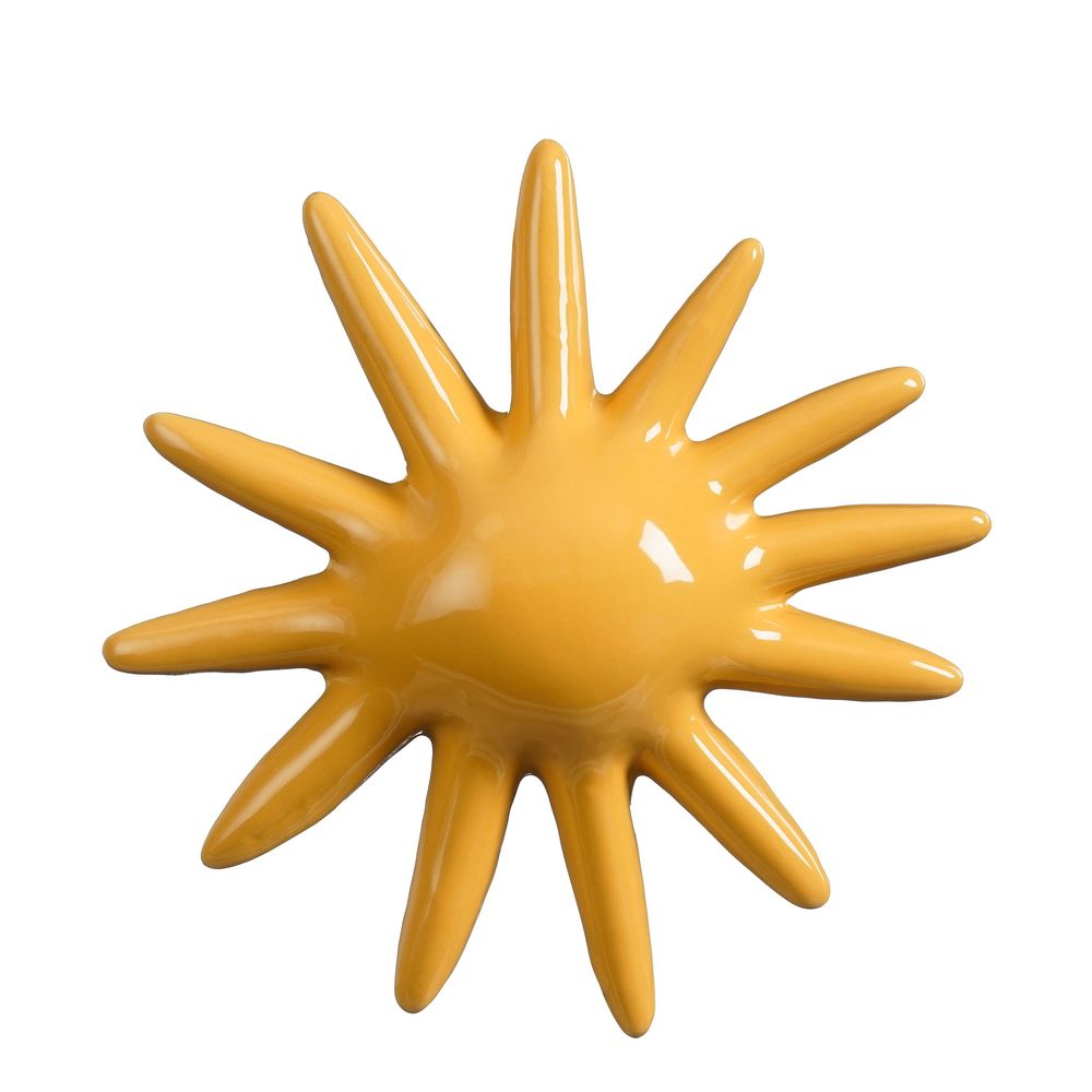 Soleil, décoration murale coloris jaune - L.16,5xl.16,5xH.3,5cm