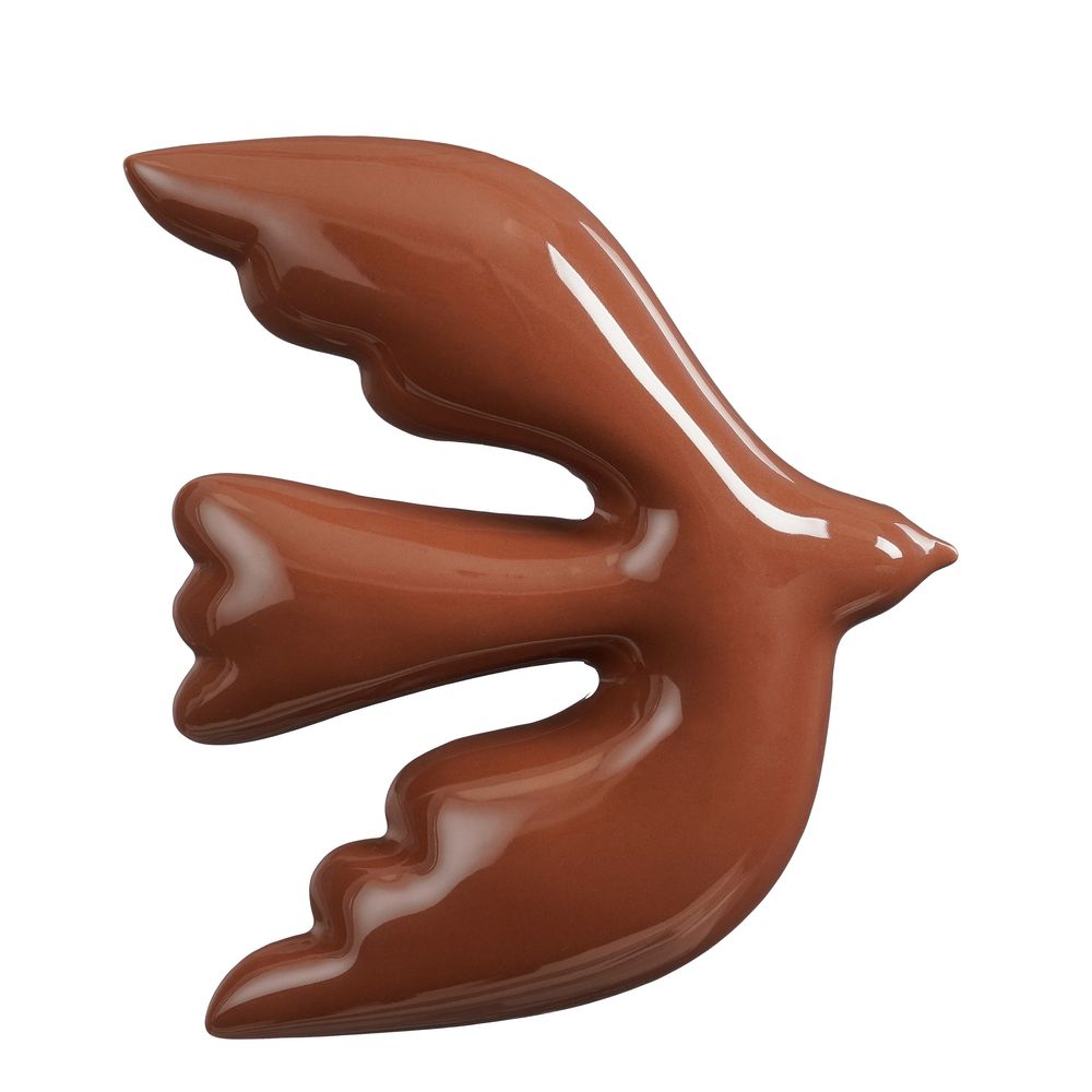 Oiseau, décoration murale coloris marron - L.20,5xl.18xH.3cm
