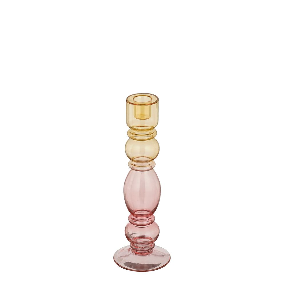 Bougeoir, coloris jaune - H.25xD.9cm