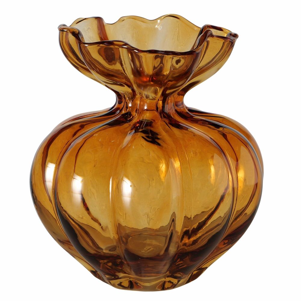 Vase décoratif 'Blossa', coloris or - H.17cm