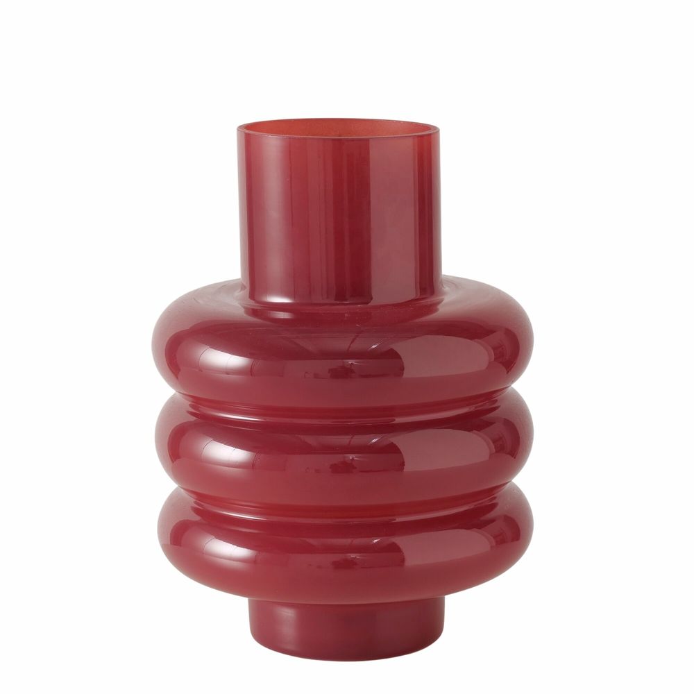 Vase décoratif 'Ribbo', coloris rouge - H.24cm