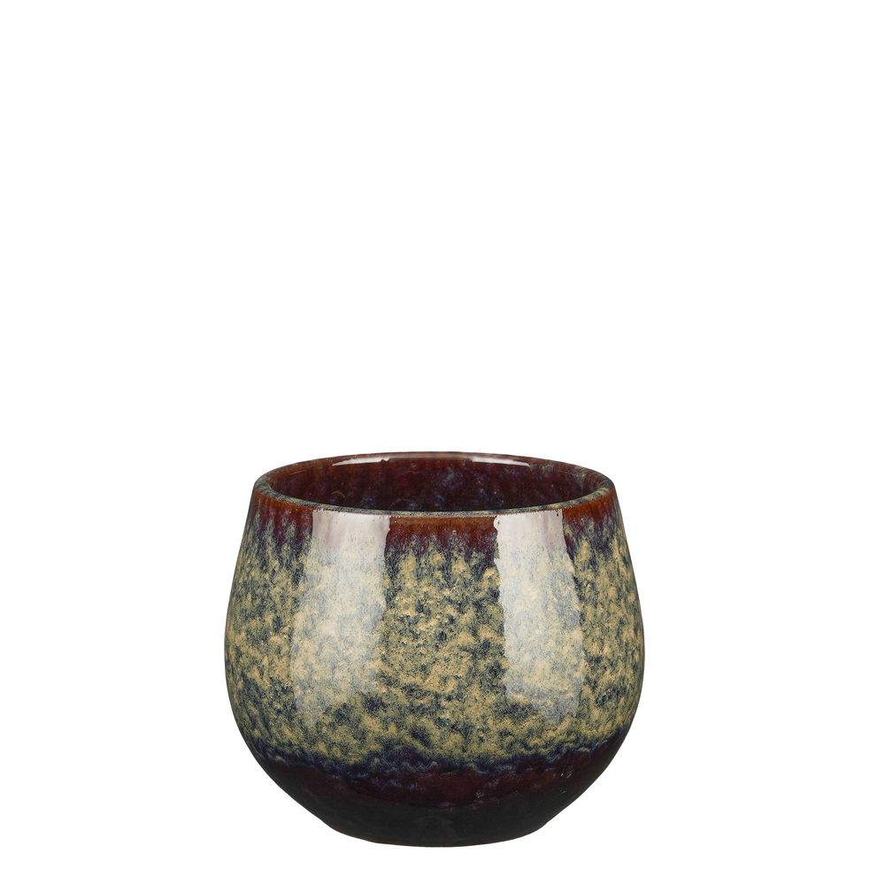 Cache-pot Amalia, coloris marron - H.15,5xD.19cm