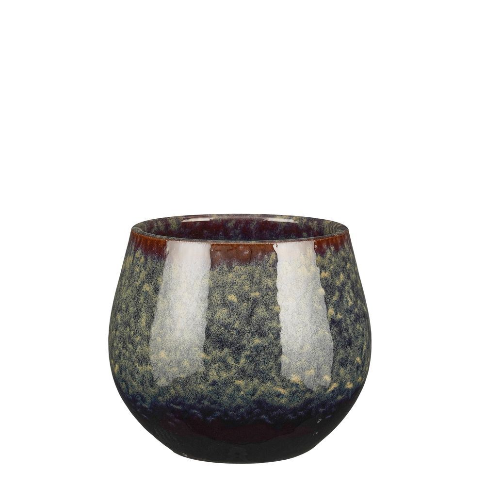 Cache-pot Amalia, coloris marron - H.18xD.21cm