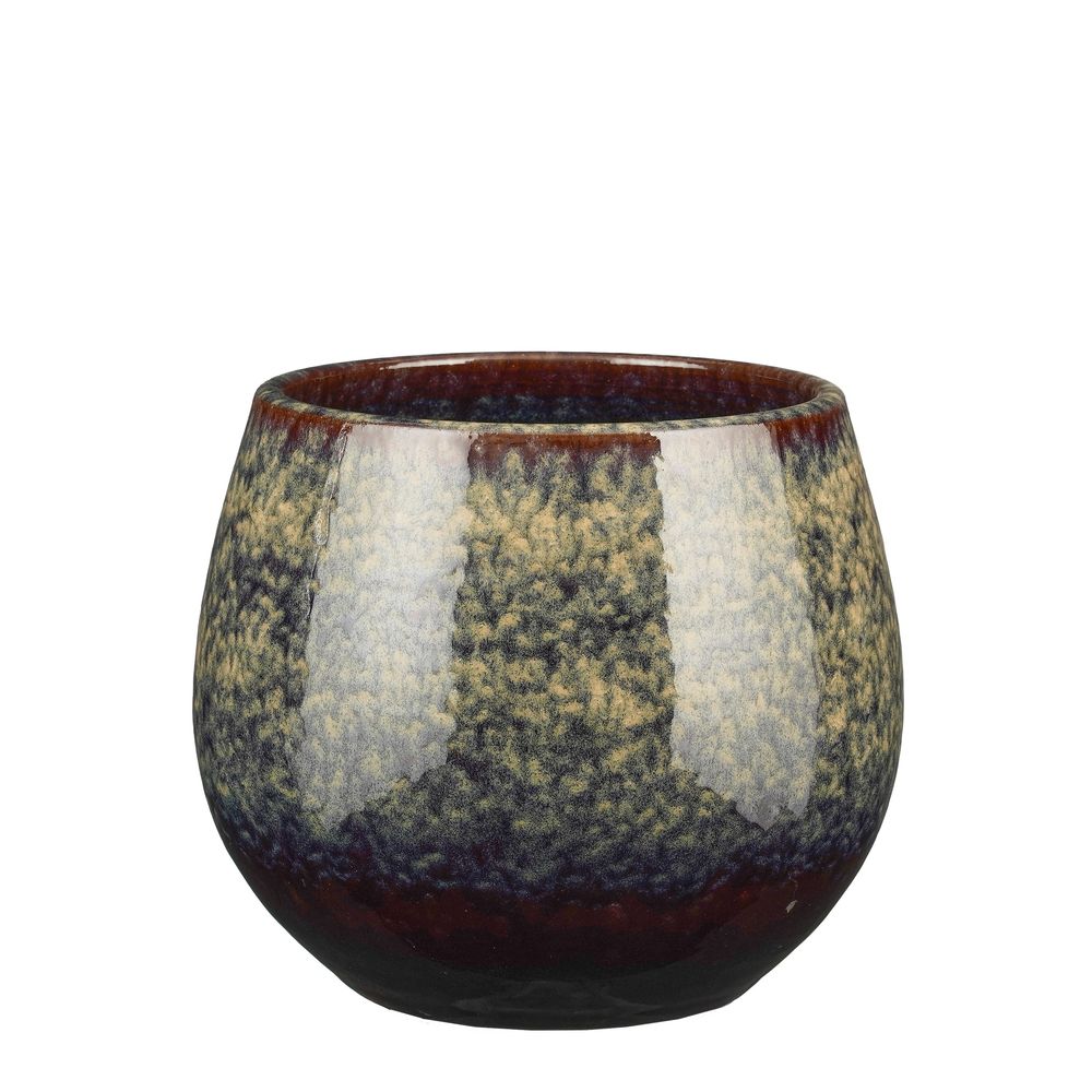 Cache-pot Amalia, coloris marron - H.23xD.26cm