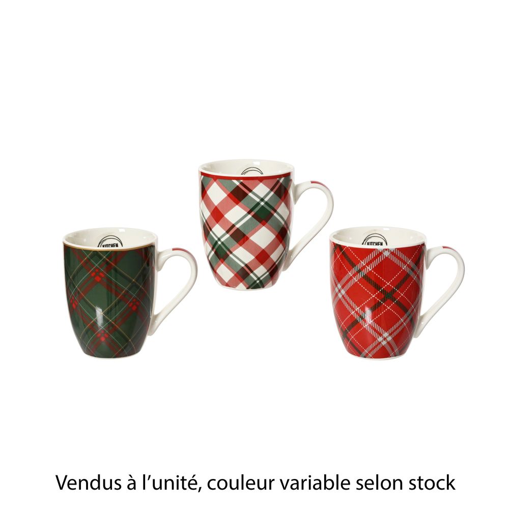 Mug de de Noël en porcelaine, coloris variable - H.10cm