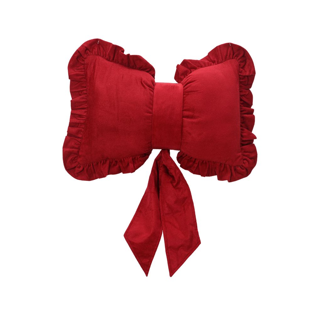 Coussin de Noël motif nœud, coloris rouge - L.30cm