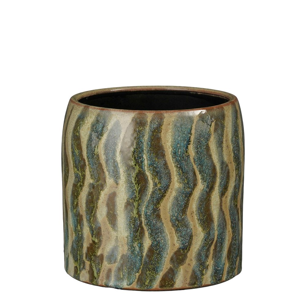 Cache-pot Nathan, coloris vert - H.16xD.17cm