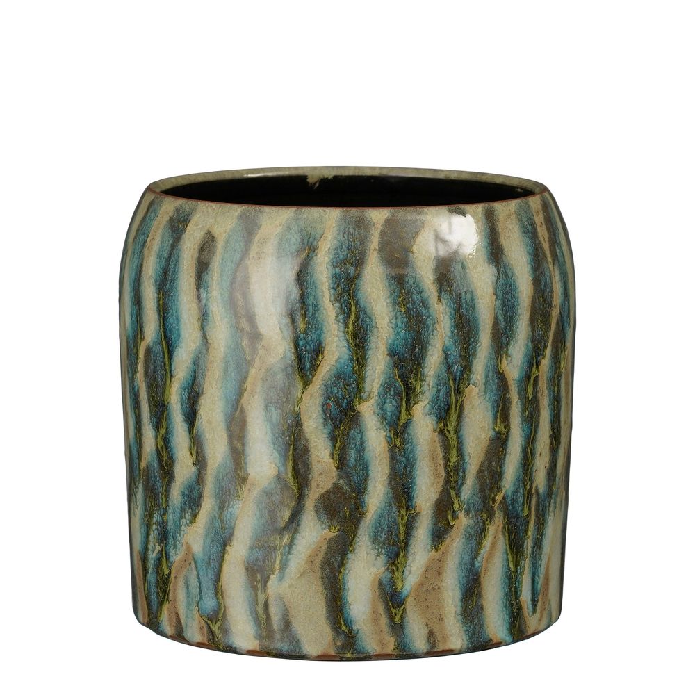 Cache-pot Nathan, coloris vert - H.19xD.20cm
