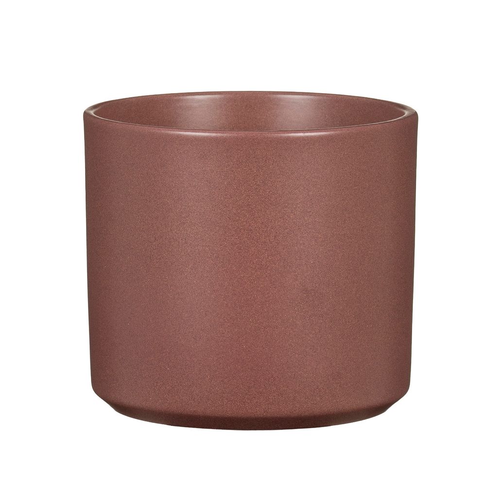 Cache-pot 'Marsala' en céramique, coloris grenat - D.19cm