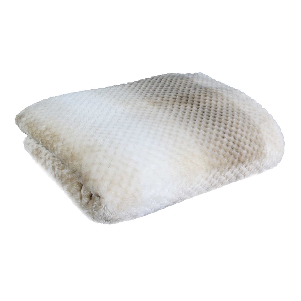 Plaid XXL, effet nid d'abeille, coloris beige - 150x200cm