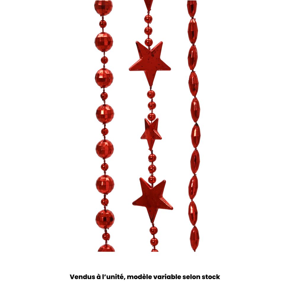 Guirlande de perles rouge, modèle variable