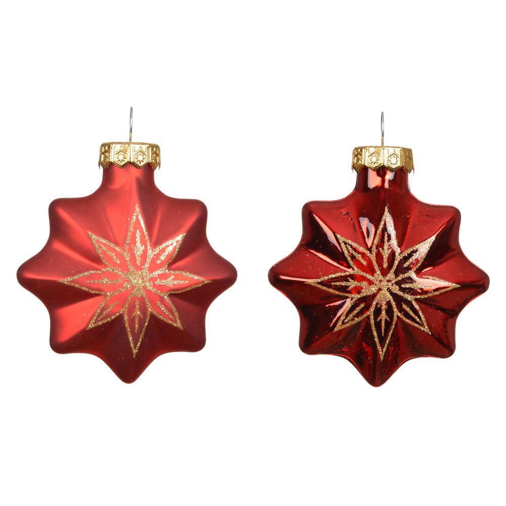 Lot de 6 boules de Noël en verre, coloris rouge - D.6cm