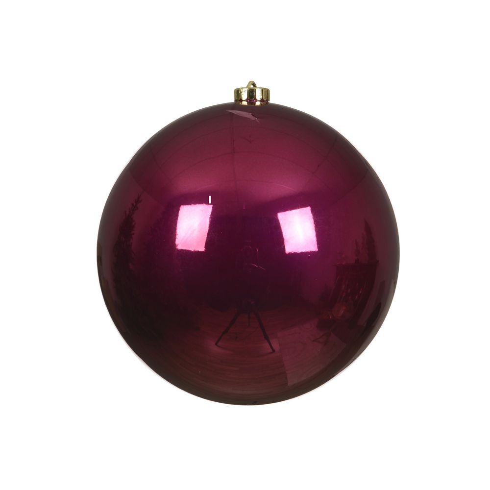 Boule de Noël pailletée, coloris bordeaux - D.20cm