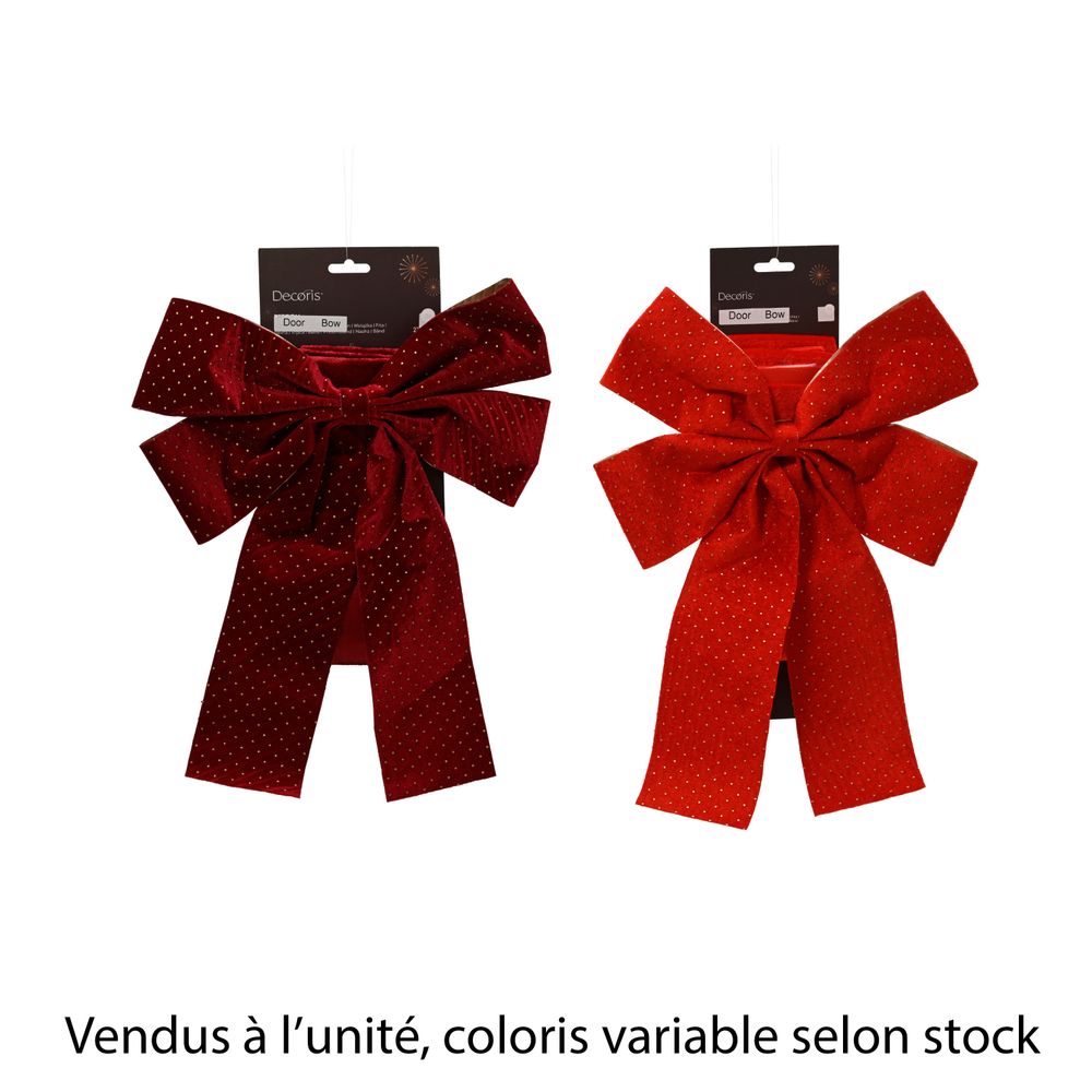 Nœud de porte, coloris rouge variable - H.45cm