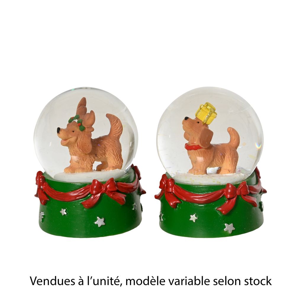 Boule à neige en verre 'Chien', modèle variable - H.8,5cm
