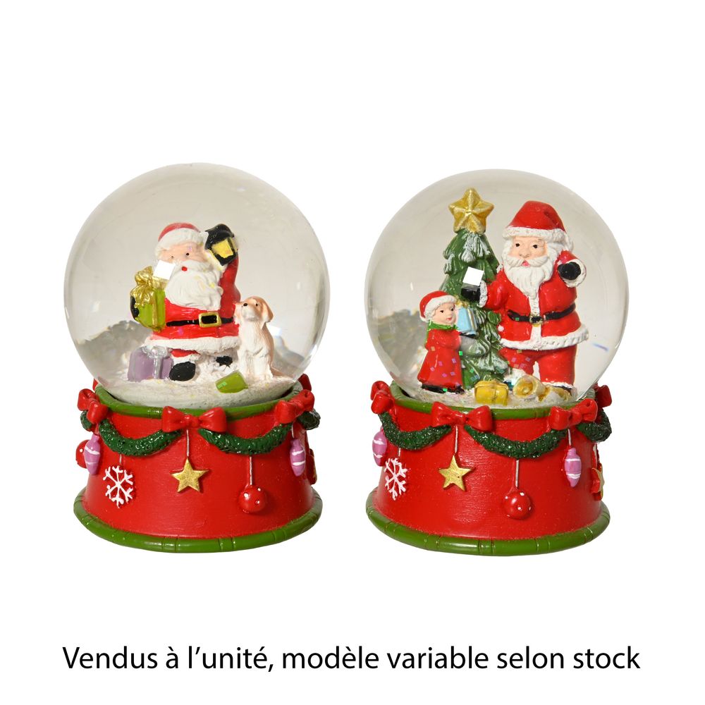 Boule à neige en verre 'Père Noël', modèle variable - H.9cm