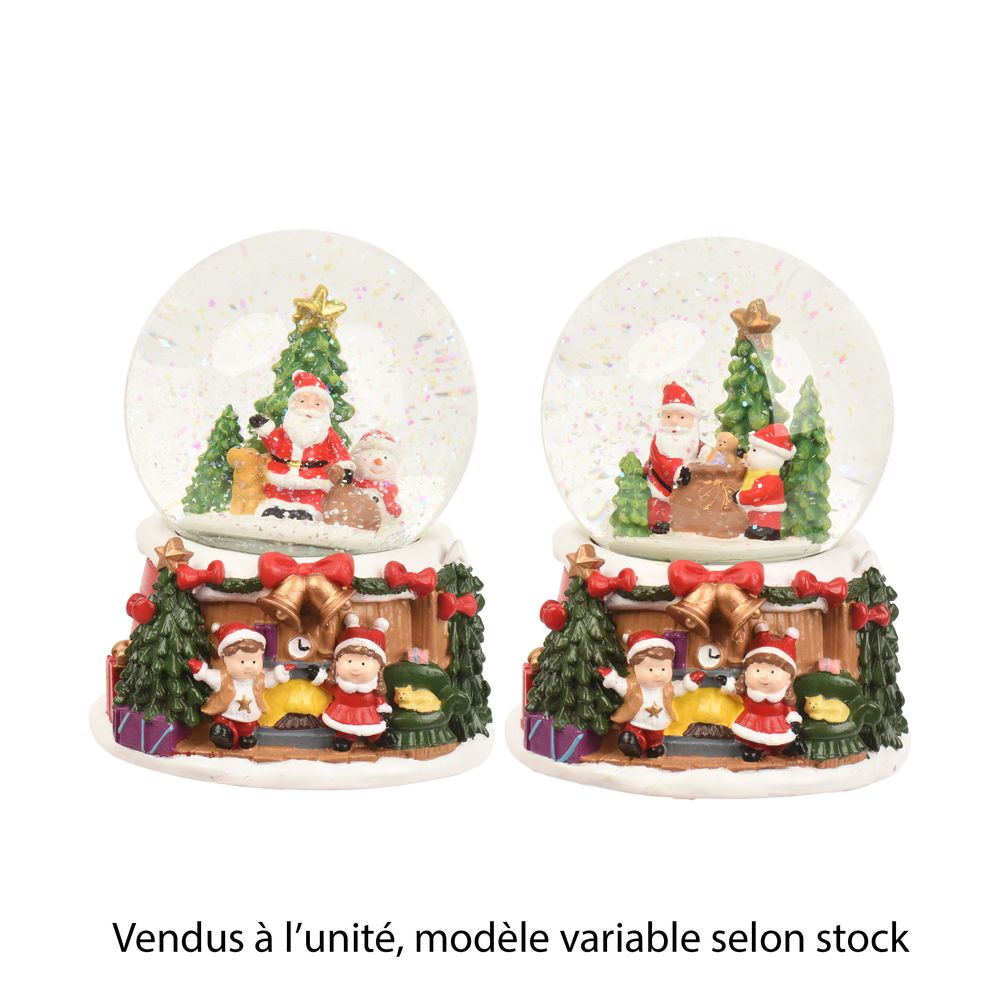 Boite à musique en boule à neige, modèle variable - H.14cm