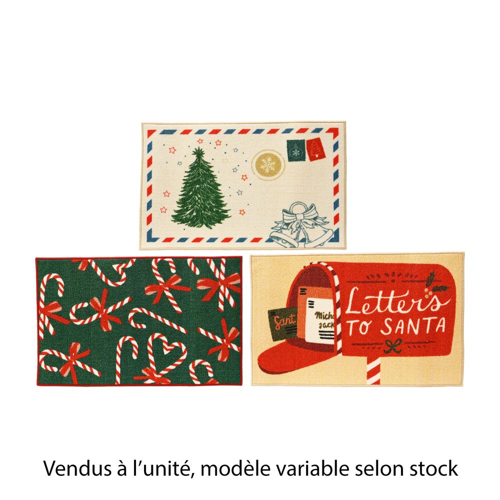 Paillasson de Noël en nylon, modèle variable - L.80xl.50cm