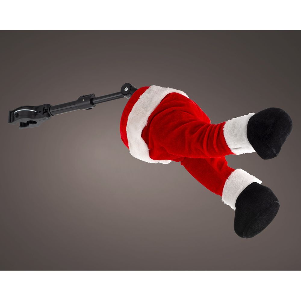 Figurine animée 'Jambe père Noël', coloris rouge/blanc - L.34cm