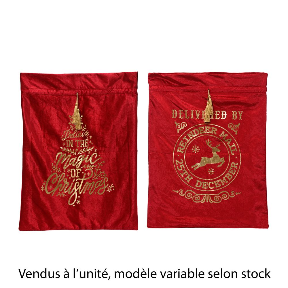 Sac cadeau de Noël, modèle variable - H.80cm