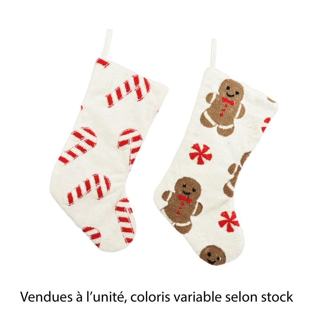 Chaussette de Noël 'Patisserie', motifs variable - H.51cm