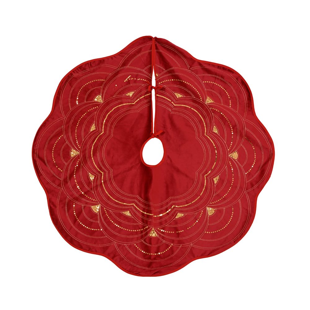 Jupe de sapin de Noël, coloris rouge - D.100cm