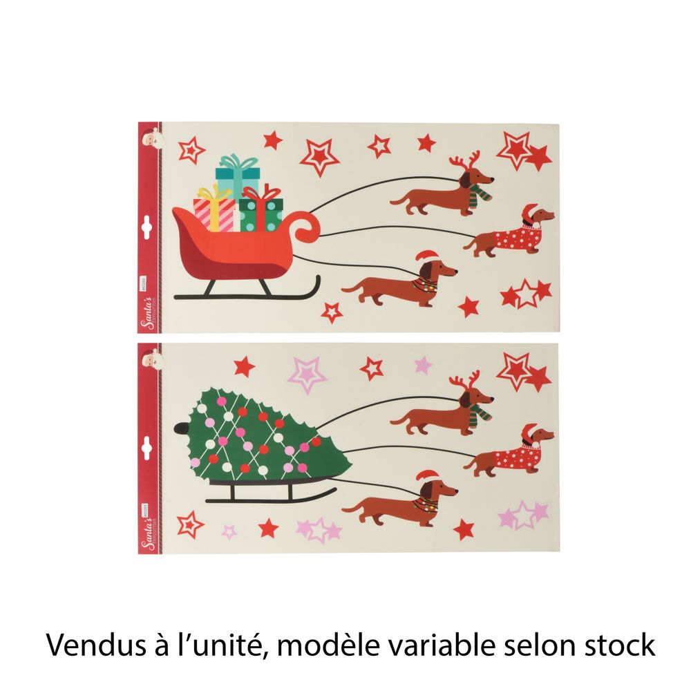 Décoration de fenêtre de Noël stickers, modèle variable