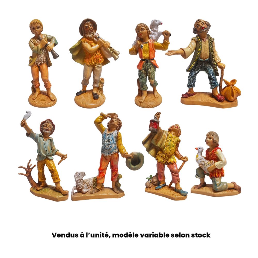 Santon pour crèche de Noël : berger, modèles variables - H.10cm
