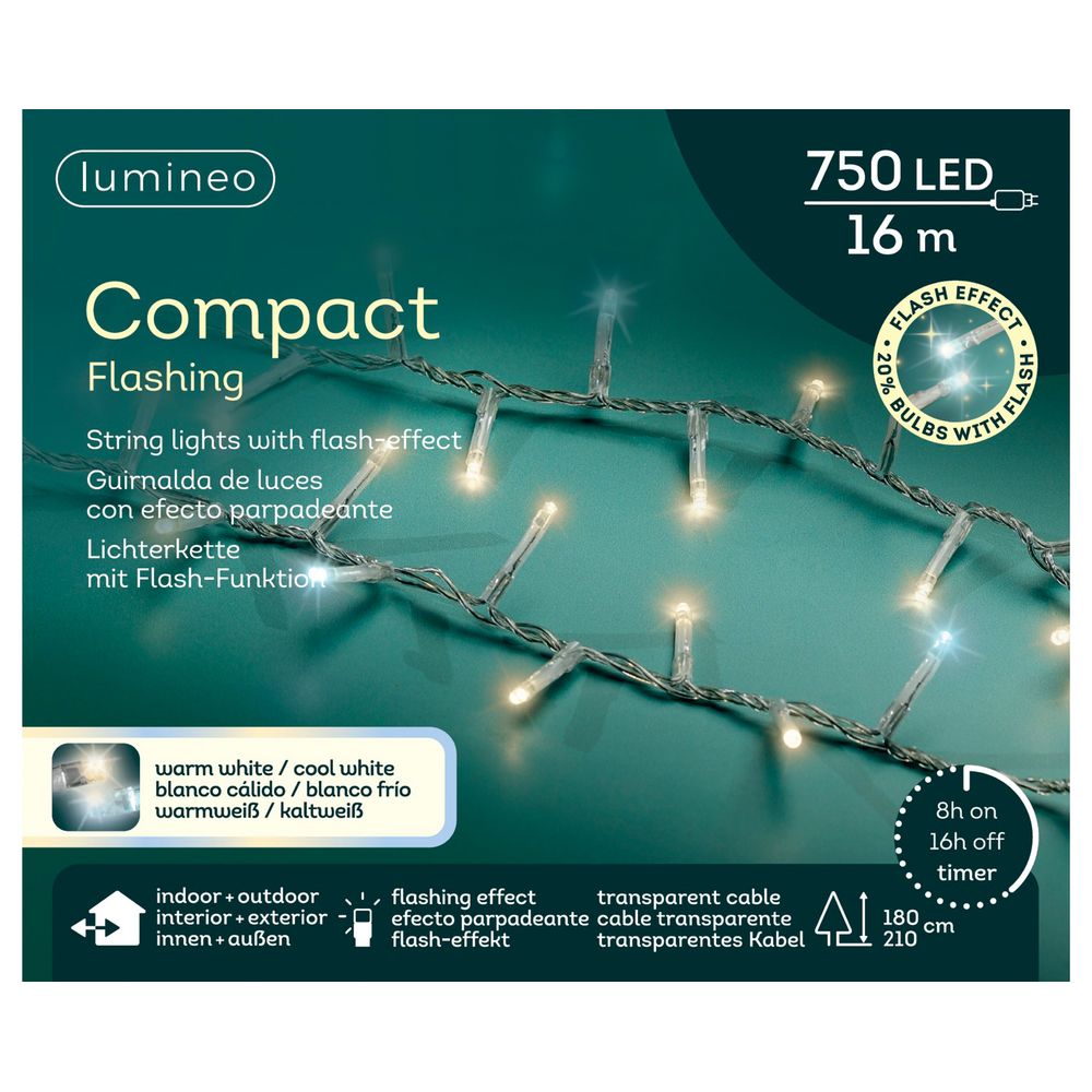Guirlande lumineuse, LED blanc chaud/froid - L.16m