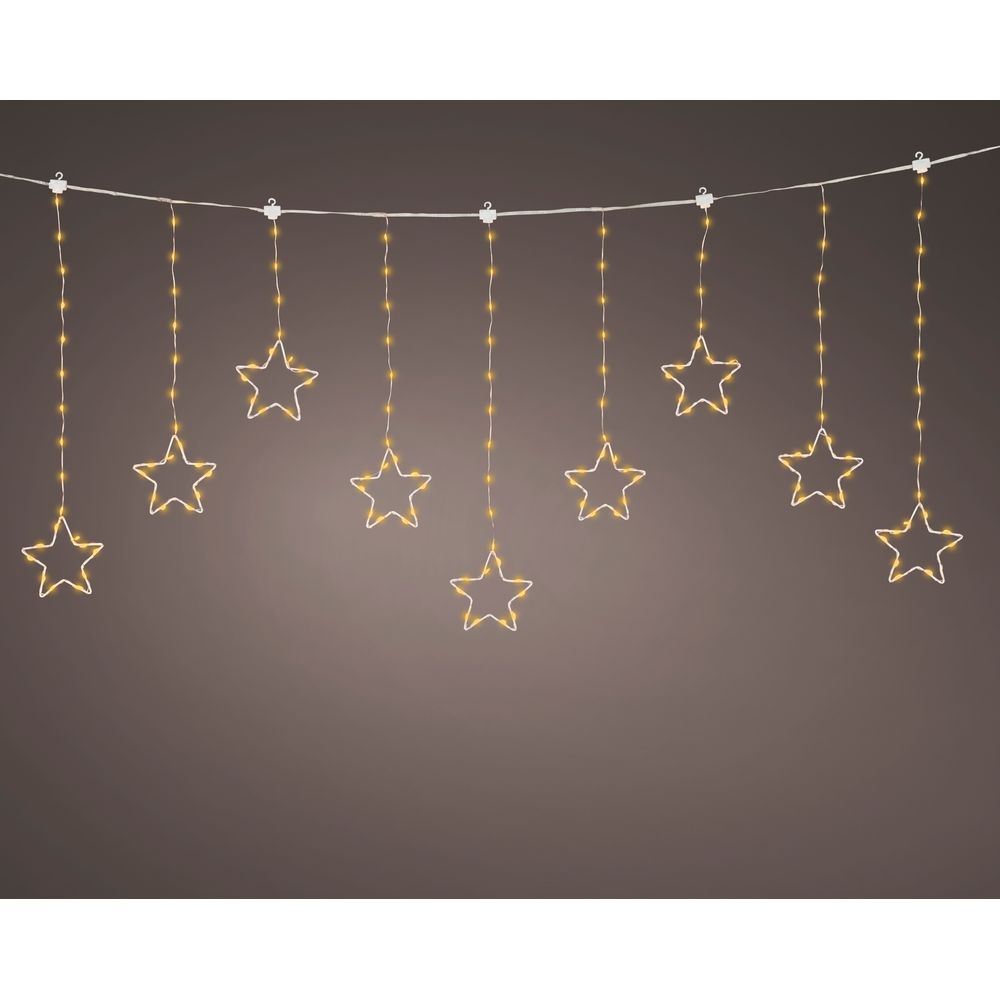Guirlande lumineuse en rideau, micro LED blanc classique - L.1,2m