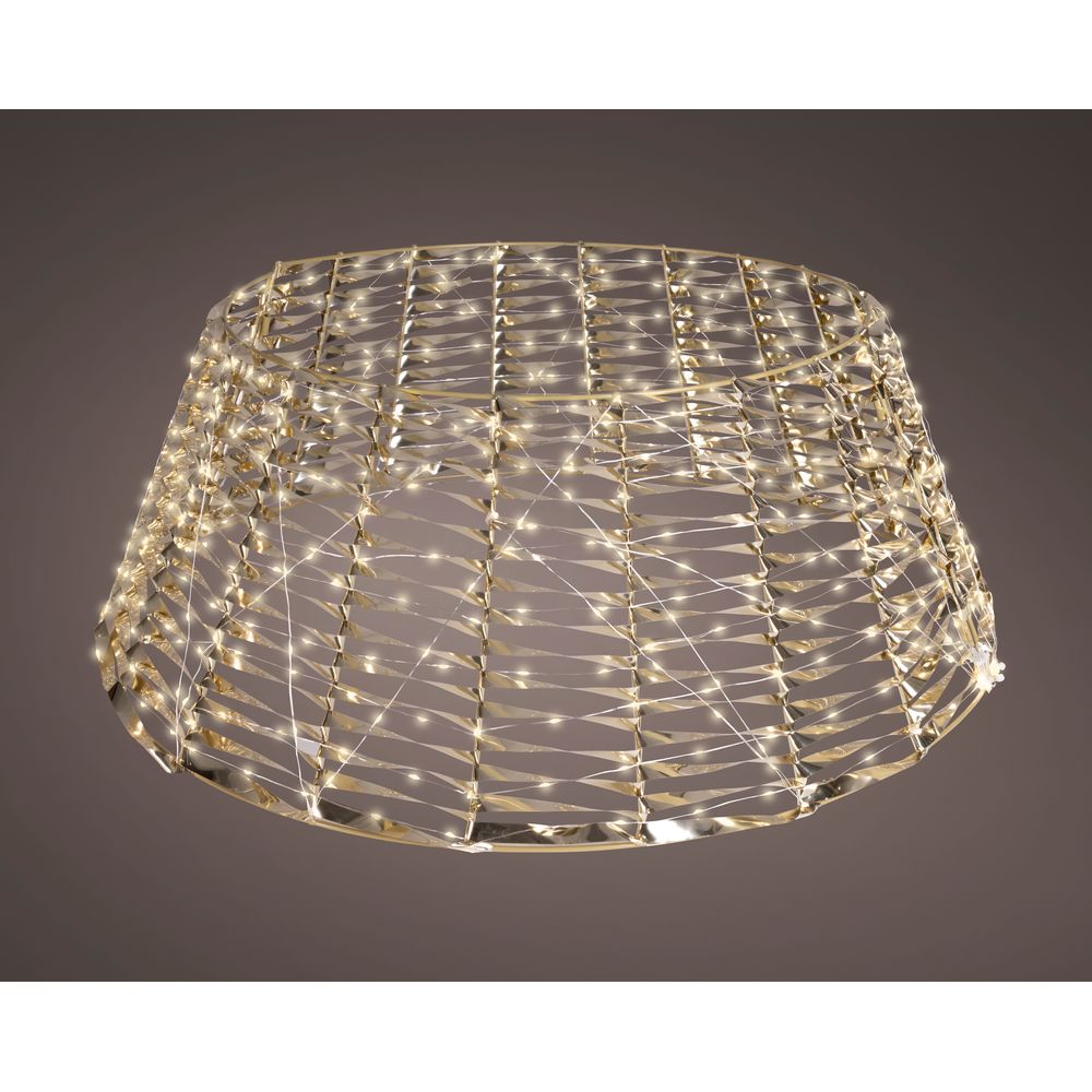 Jupe de sapin de Noël, micro LED blanc chaud - D.58cm