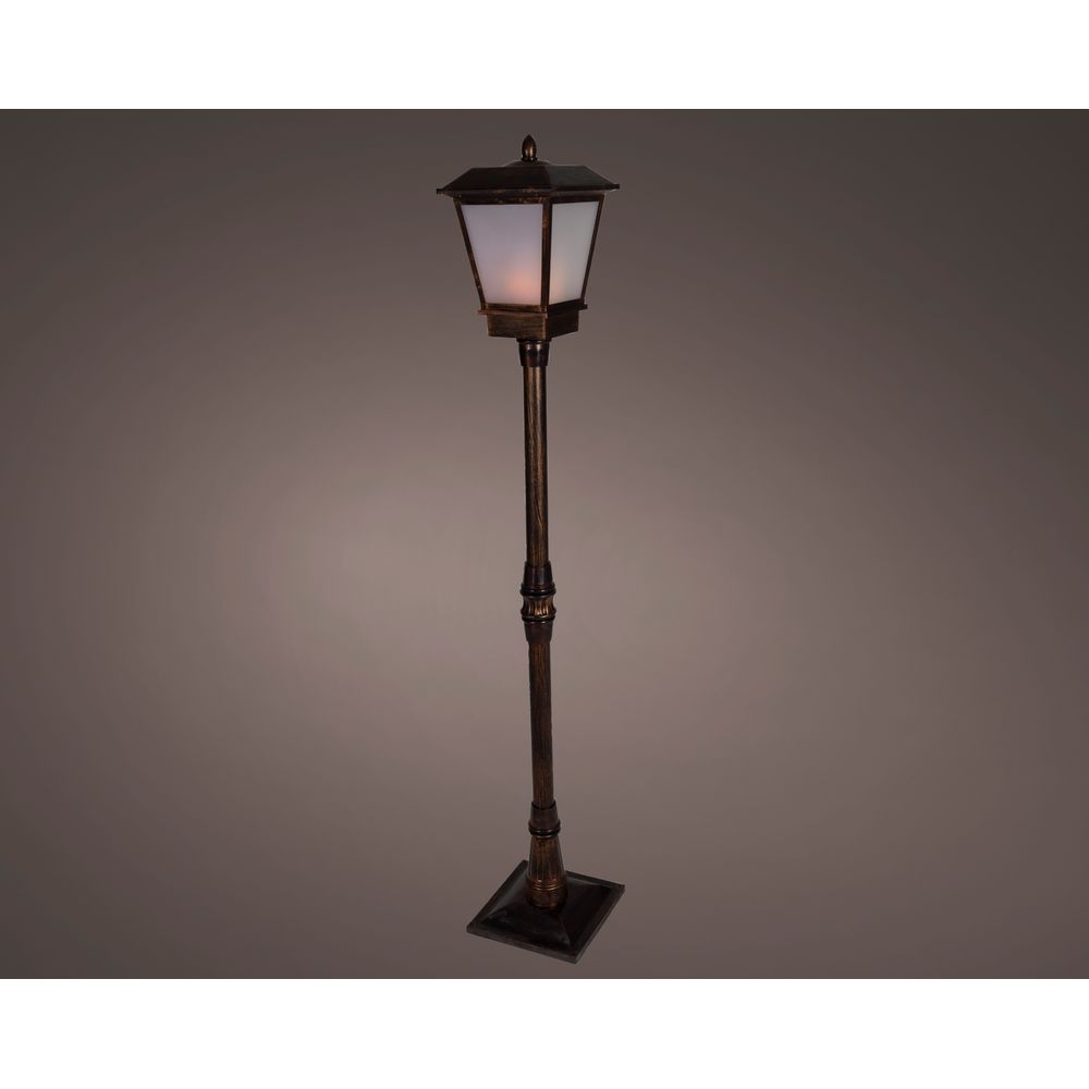Lanterne d'extérieur, LED laiton antique - H.1,6m