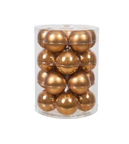 Assortiment 20 boules de Noël en verre, coloris caramel - D.6cm
