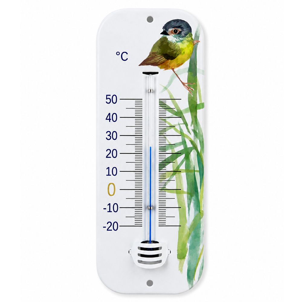 Thermomètre ambiant métal 19CM décor oiseau