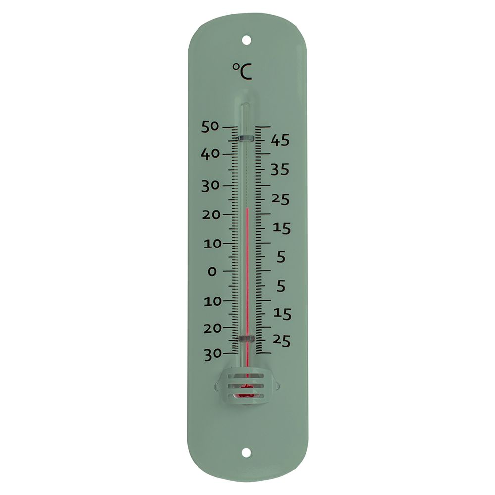 Thermomètre métal 19cm vert sapin