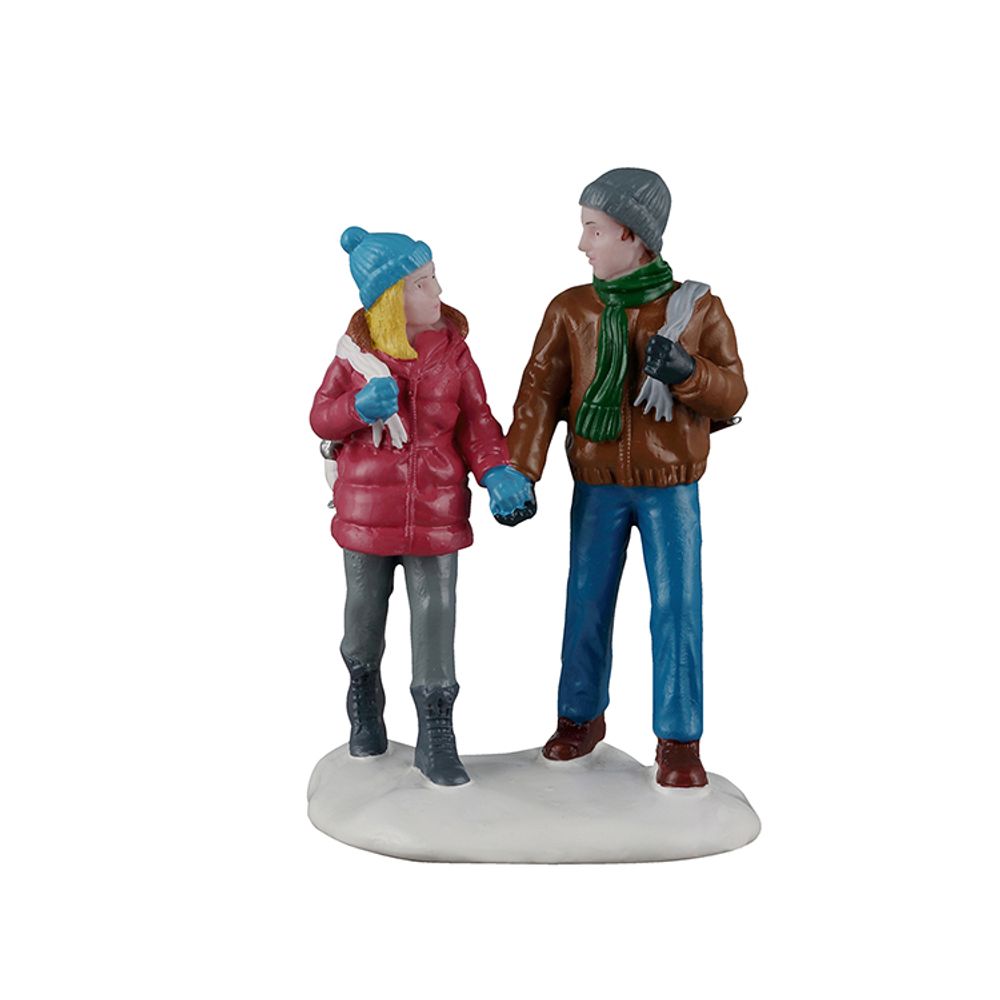 Figurine de Noël : rendez-vous sur la glace - H.7cm