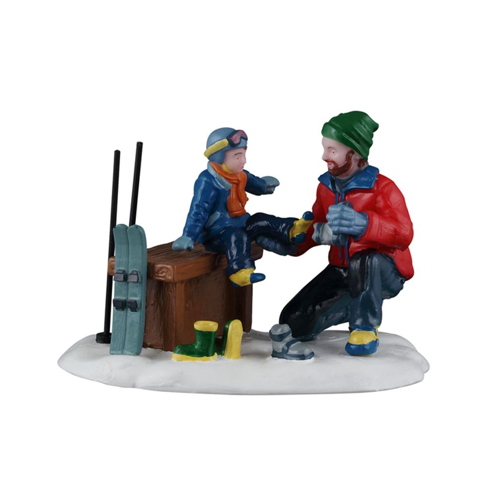 Figurine de Noël : journée de ski père-fils - H.5cm