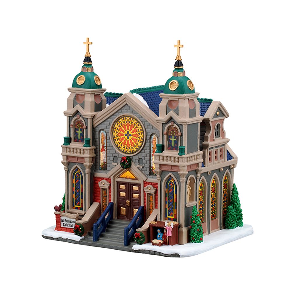 Scène lumineuse de Noël 'Cathédrale Saint-Stanislas' - H.23cm