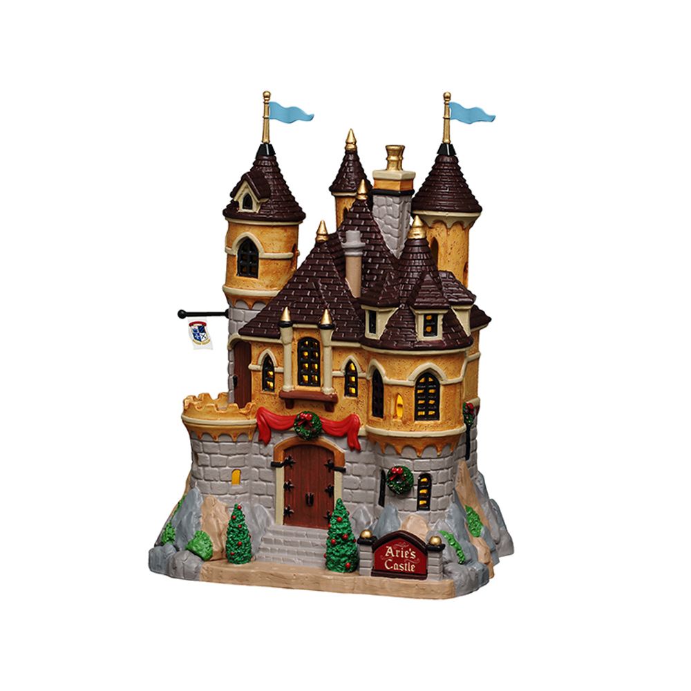 Scène lumineuse de Noël 'Le château d'Arie' - H.23cm