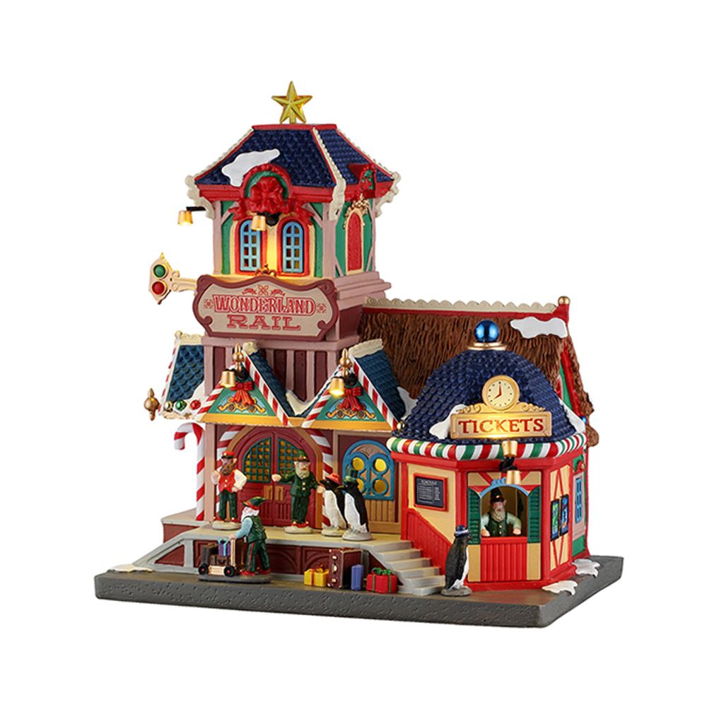 Scène lumineuse de Noël 'Chemin de fer du pays des merveilles'