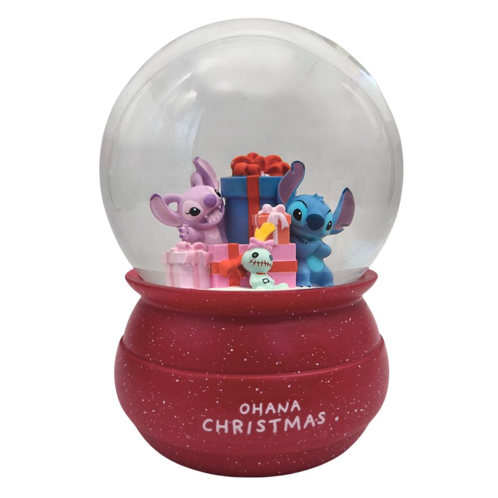 Boule à neige : Stitch, Angel et Scrump - H.15,5cm