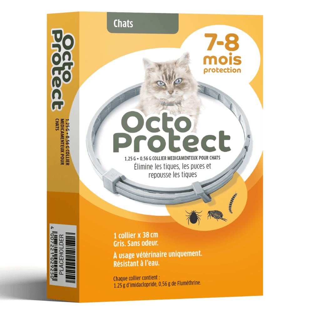 Collier antiparasitaire pour chat gris, coloris gris - L.38cm