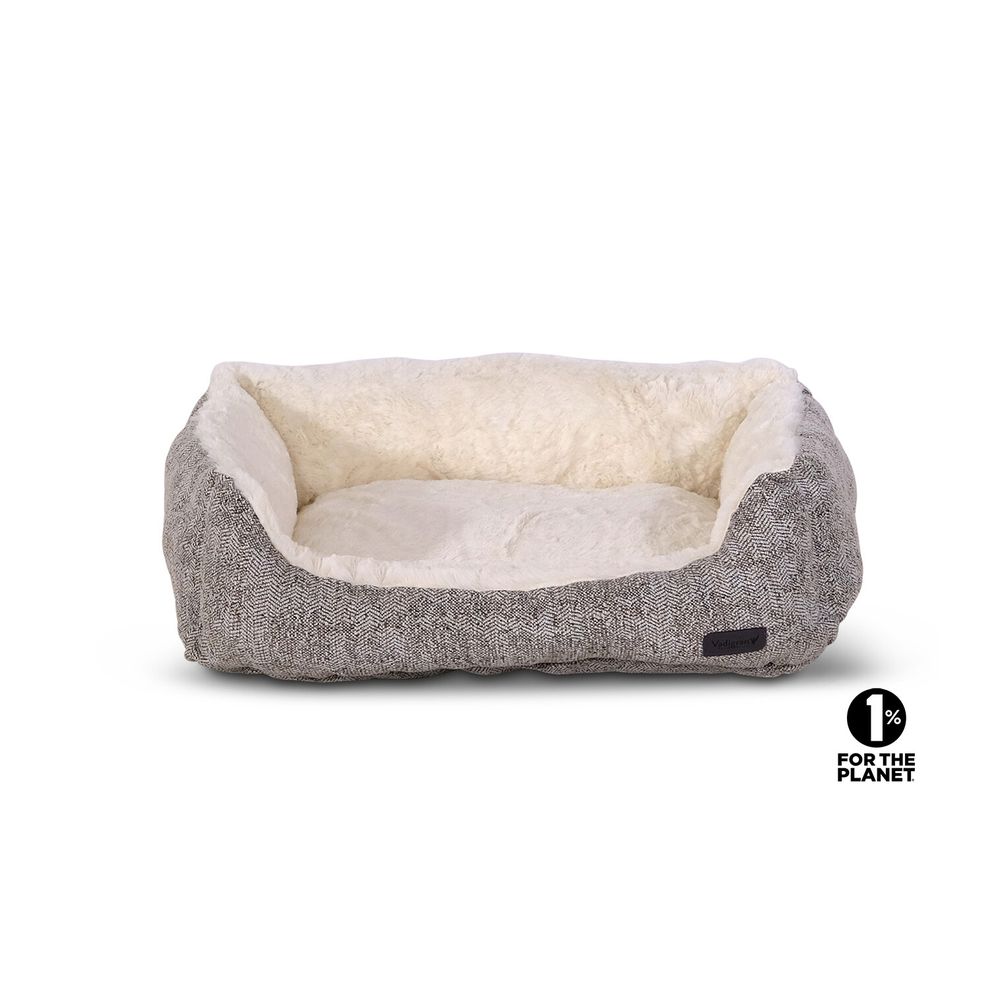 Panier carré pour chien 'Alys', coloris beige/blanc - 60x19cm