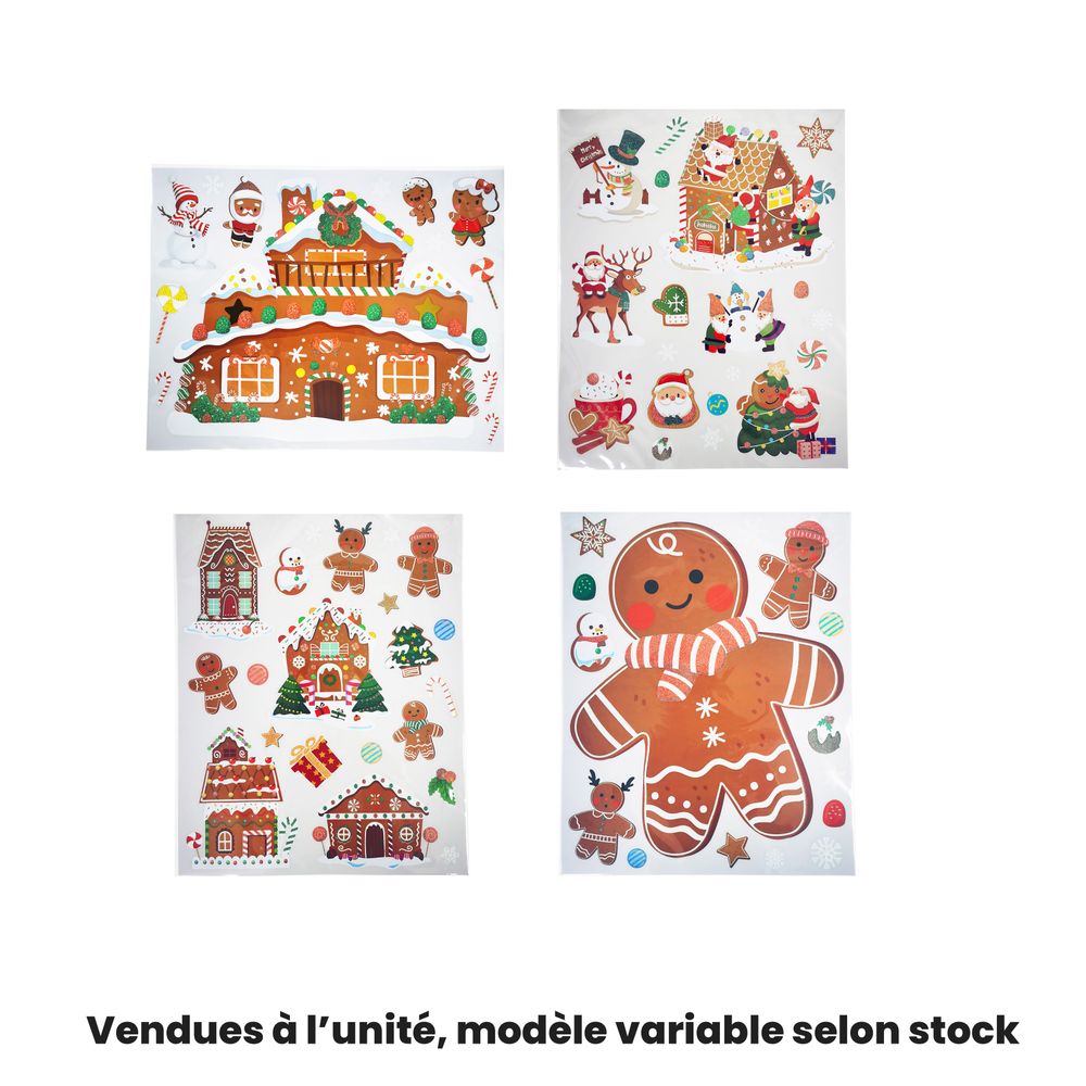 Sticker pour vitre, motif pain d'épices, modèles variables - 38x30cm