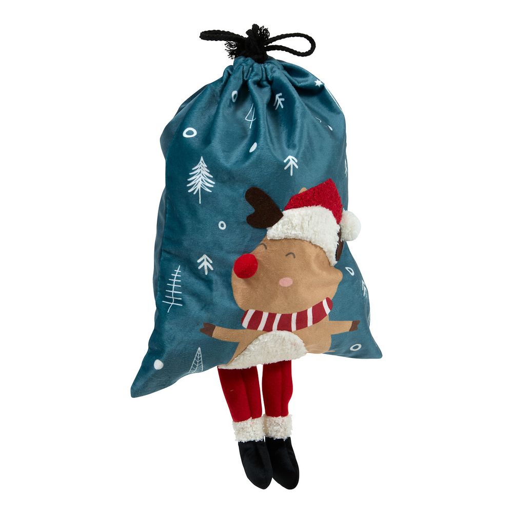 Hotte de Noël, motif renne - 30x40cm