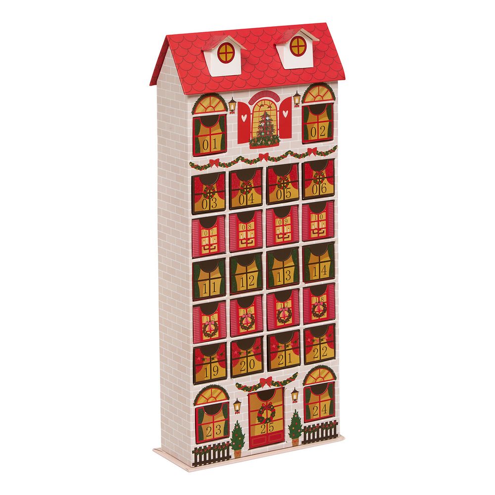 Calendrier de l’Avent en forme de maison - H.41cm